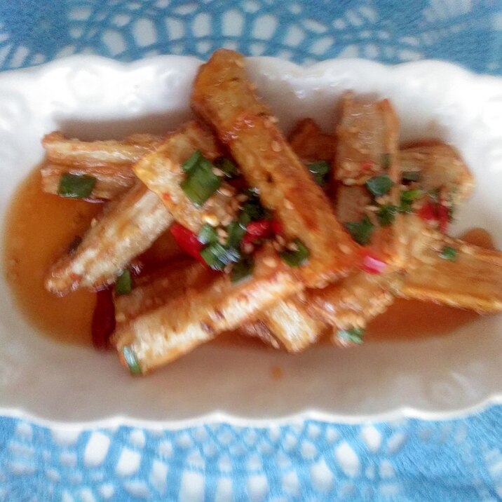 素朴!甘めのごぼう南蛮漬